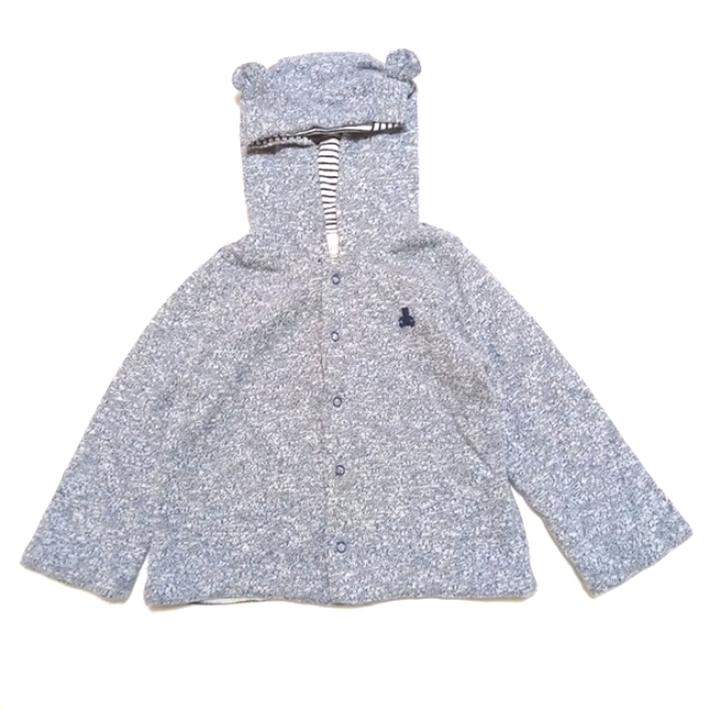 Baby Gap snap front blue and white hoodie 6-12 months